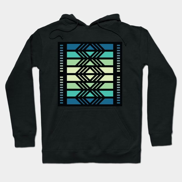 “Dimensional Morphing” - V.5 Blue/Green - (Geometric Art) (Dimensions) - Doc Labs Hoodie by Doc Labs